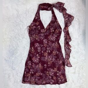 Floral Halter Neck Dress